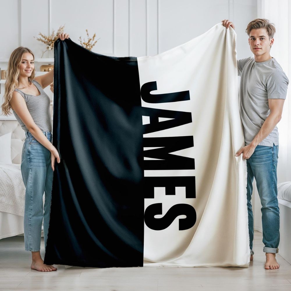 Custom Name Blanket, Ultra Soft Personalized Throw, Cozy Blanket for Home & Gif