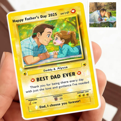 Personalized Father's Day Anime Card With Child's Name and Photo