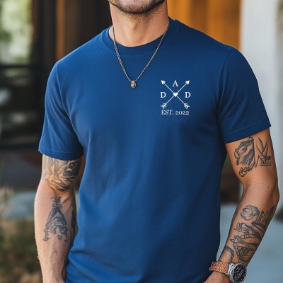 Personalized Dad T-Shirt - With children's names & birth years.Father's Day gift.