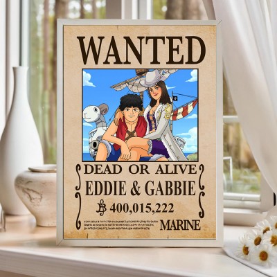 Personalized Couple Anime Portrait Photo Frame, Valentine's Day Gift.