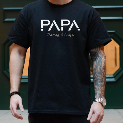 Personalized Dad T-Shirt - With children's names & birth years.Father's Day gift.