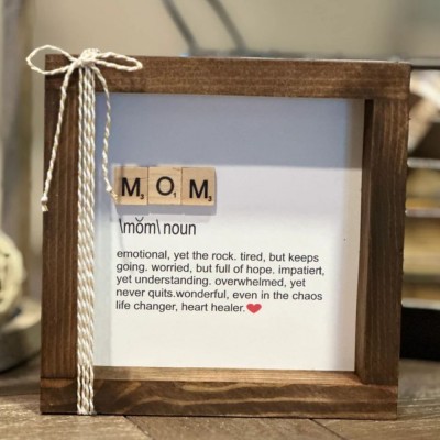 Mother's Day Gift, Mom Sign, Mom Definition Sign, Mom's Day, Mom Scrabble Frame, Mother Frame, Mom Frame