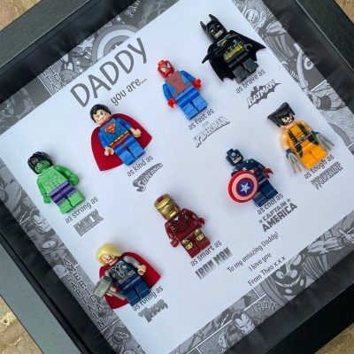 Daddy Birthday Father's Day 1-10 Superhero Gift Personalized Frame