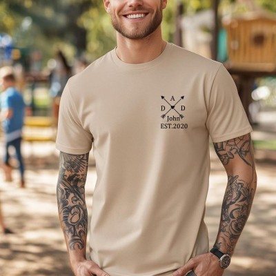 Personalized Dad T-Shirt - With children's names & birth years.Father's Day gift.