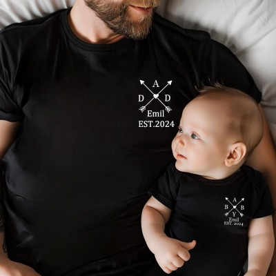 Personalized Dad T-Shirt - With children's names & birth years.Father's Day gift.