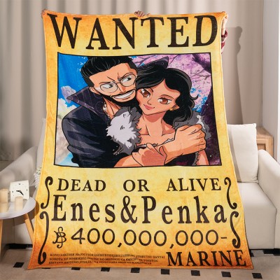 Personalized Couple Anime Portrait Photo blankets.