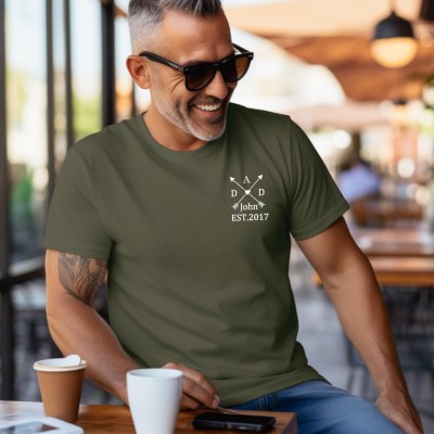 Personalized Dad T-Shirt - With children's names & birth years.Father's Day gift.