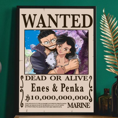 Personalized Couple Anime Portrait Photo Frame, Valentine's Day Gift.