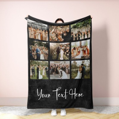 Personalized Photo Blanket, Photo Blanket with Text,  Anniversary Gift, Couples Gift