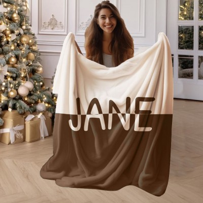Custom Name Blanket, Ultra Soft Personalized Throw, Cozy Blanket for Home & Gif