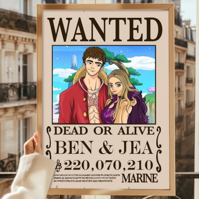 Personalized Couple Anime Portrait Photo Frame, Valentine's Day Gift.