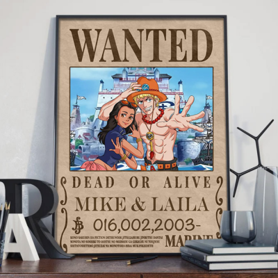 Personalized Couple Anime Portrait Photo Frame, Valentine's Day Gift.