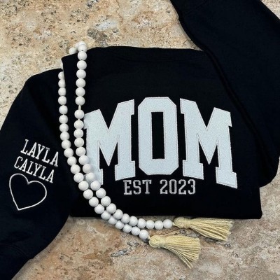 Personalized Grandma Embroidered Sweatshirt, Grandkids names on sleeve