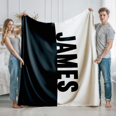 Custom Name Blanket, Ultra Soft Personalized Throw, Cozy Blanket for Home & Gif