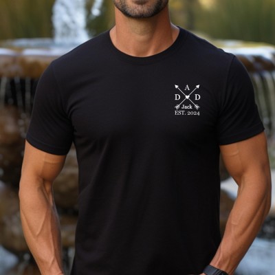 Personalized Dad T-Shirt - With children's names & birth years.Father's Day gift.