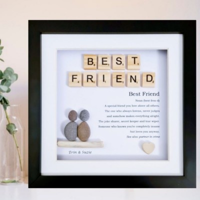 Best Friend Quote,Friend Meaning,Pebble Art Best Friend, Birthday Gift for Friend,Personalized